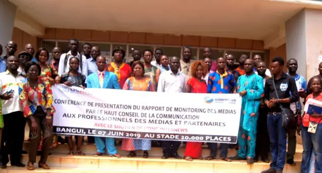 Un monitoring sur mesure des médias centrafricains fait par le HCC en avril 2019. © DR
