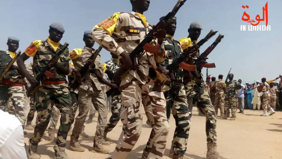 Défilé de soldats tchadiens. Illustration. © Alwihda Info