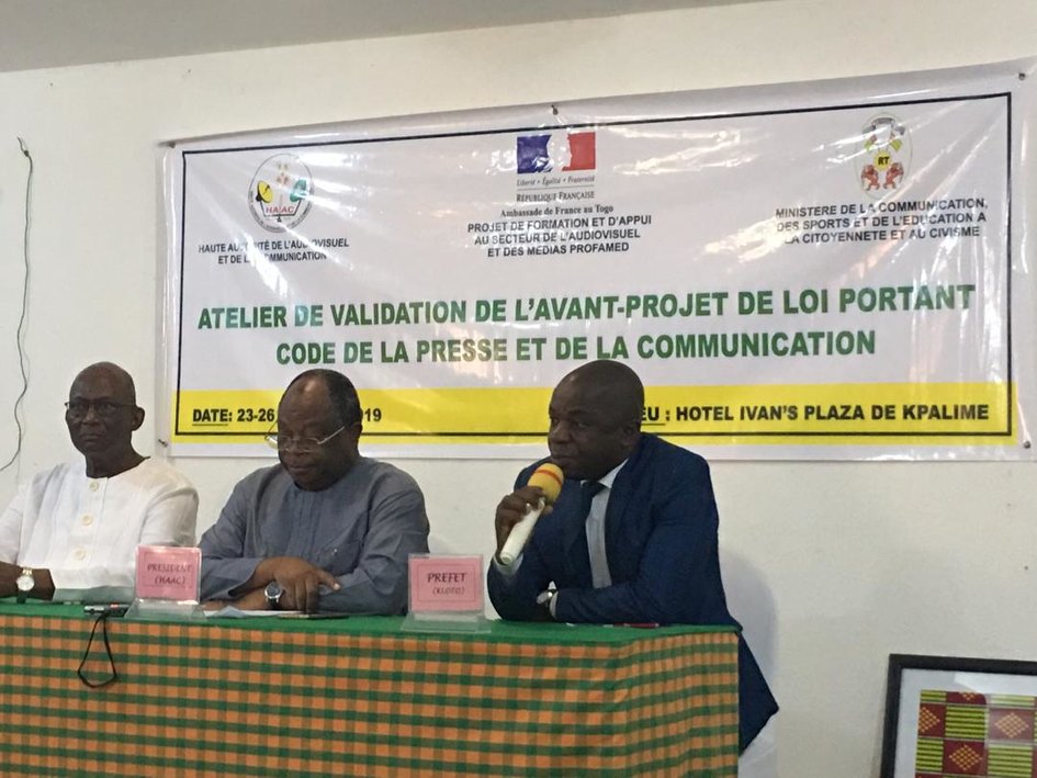Atelier de validation de l'avant-projet de loi portant code de la presse et de la communication du 23 au 26 juillet 2019 au Togo. © Amb.FR/TOGO Atelier de validation de l'avant-projet de loi portant code de la presse et de la communication du 23 au 26 juillet 2019 au Togo. © Amb.FR/TOGO