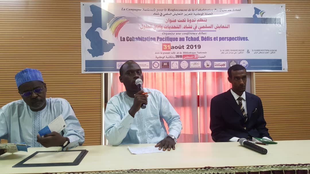 Une conférence-débat organisée le 31 août 2019 à N'Djamena sur les défis et perspectives de la cohabitation pacifique au Tchad. © Alwihda Info Une conférence-débat organisée le 31 août 2019 à N'Djamena sur les défis et perspectives de la cohabitation pacifique au Tchad. © Alwihda Info