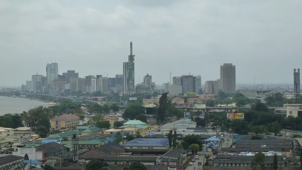 Vue aérienne de Lagos, la plus grande ville du Nigeria. © creative commons