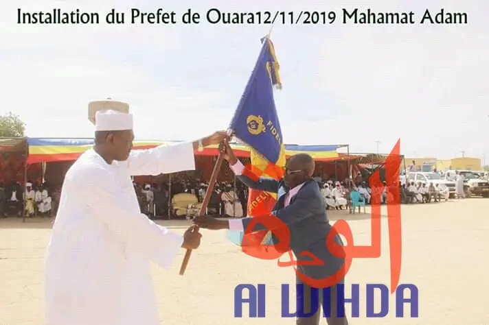 Tchad : le nouveau préfet du département de Ouara, Mahamat Adam Mahamat, installé à Abéché. © Alwihda Info