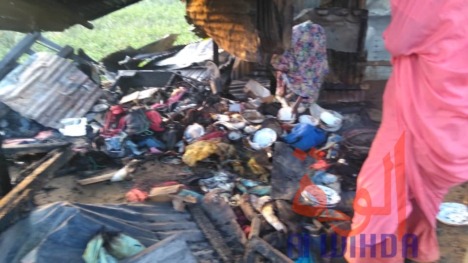 Tchad : incendie au marché de Diguel à N'Djamena Tchad : incendie au marché de Diguel à N'Djamena