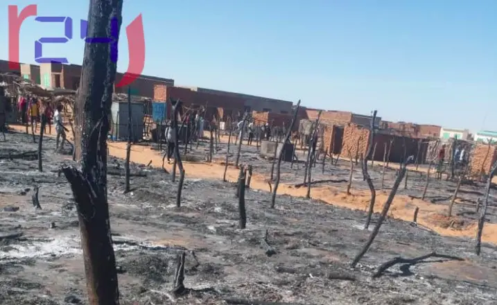 Soudan : le marché populaire d'El Geneina incendié après un conflit tribal. © DR/Darfour 24