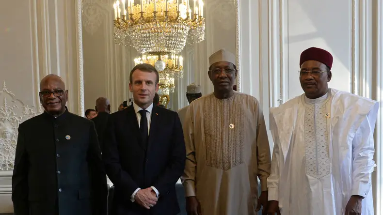 Emmanuel Macron et ses homologues nigérien, malien et tchadien à l'Elysée, en novembre 2019 (image d'illustration). © Johanna Geron/reuters. © Reuters