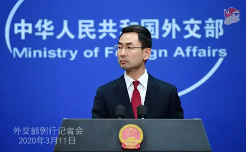 China’s MFA Spokesperson Geng Shuang during the press conference. Photo credit to MFA