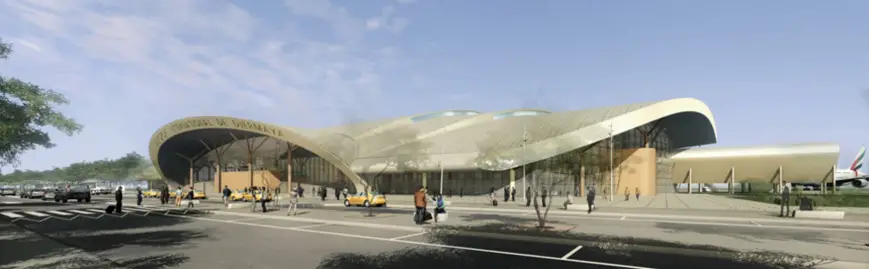 Une maquette de l'aéroport internationale de Djarmaya réalisée par le cabinet d'architecture Egis Avia. © Egis