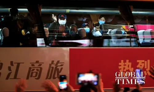 Medics sent to Wuhan return to Shanghai. Photo: Yang Hui from Global Times