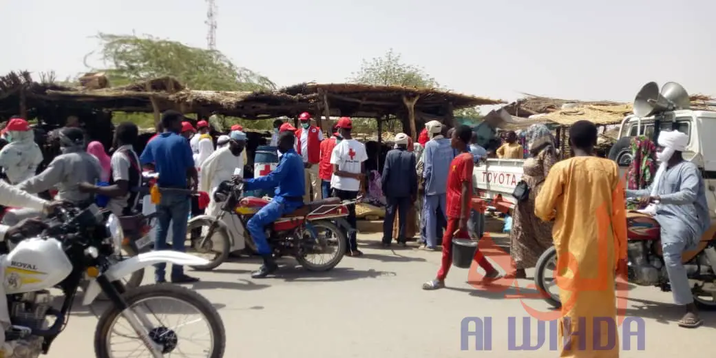 Tchad - Covid-19 : La Croix-rouge s'implique dans la sensibilisation. © Abba Issa/Alwihda Info