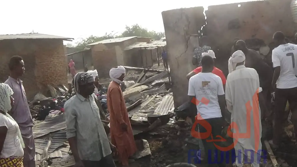 N'Djamena : des boutiques calcinées dans un incendie au marché d'Habena. © Kelvin Mendig-lembaye/Alwihda Info