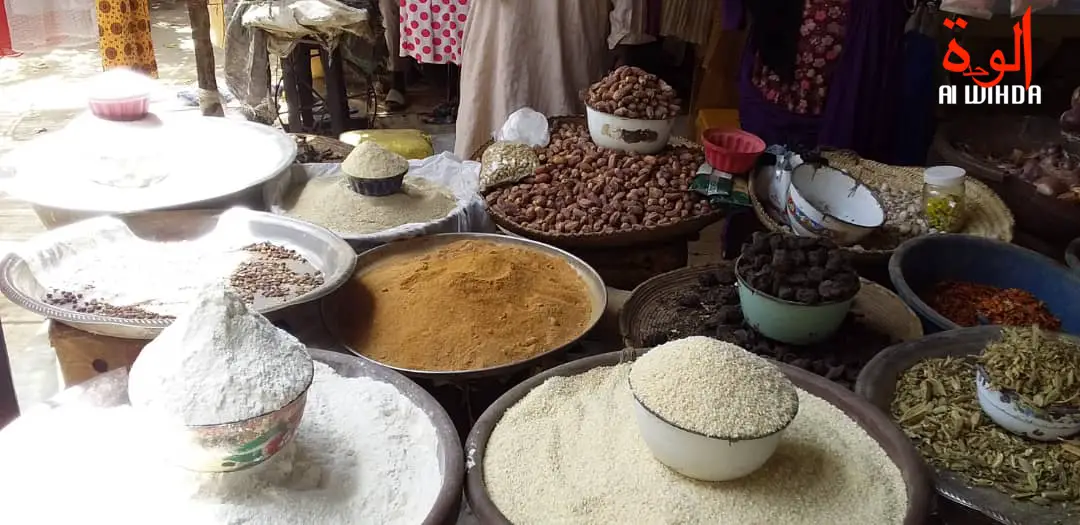 Des produits alimentaire exposés dans un marché au Tchad. © Hassan Djidda Hassan/Alwihda Info