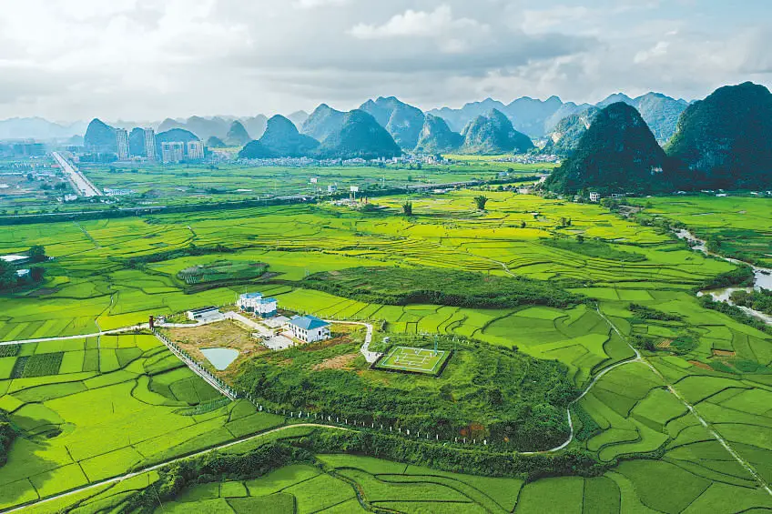Photo shows the new site of the ground meteorological observation station of Jingxi, south China’s Guangxi Zhuang Autonomous Region. (Photo/Gao Yujie)