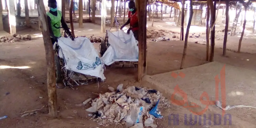 Tchad : à Pala, le marché hebdomadaire nettoyé par une centaine de citoyens. © Foka Mapagne/Alwihda Info