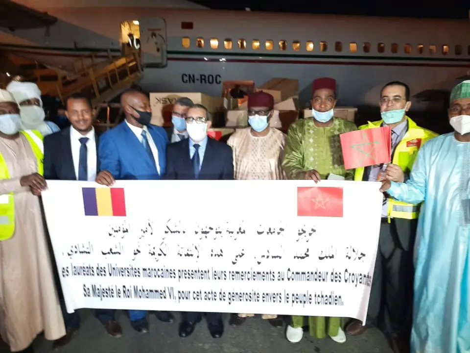 Le Maroc remet officiellement de l’aide médicale au Tchad​. © Djimet Wiche/Alwihda Info