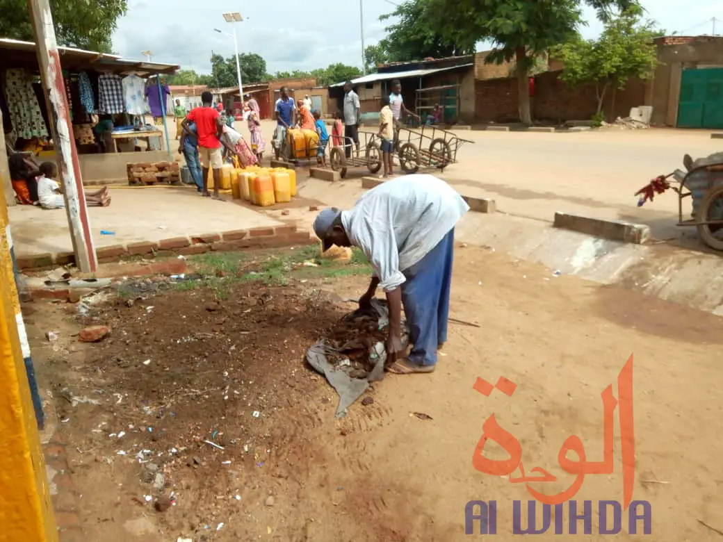 Tchad : ramasseur d'ordures ménagères, il s'achète un terrain et se construit un habitat. © Golmem Ali/Alwihda Info