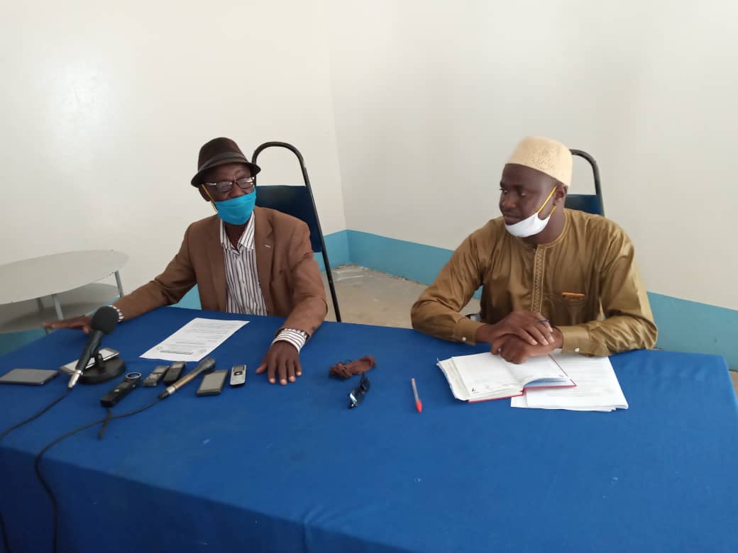 La coordination des artistes tchadiens (CONAT) lors d'un point de presse à N'Djamena. © Abakar Chérif/Alwihda Info