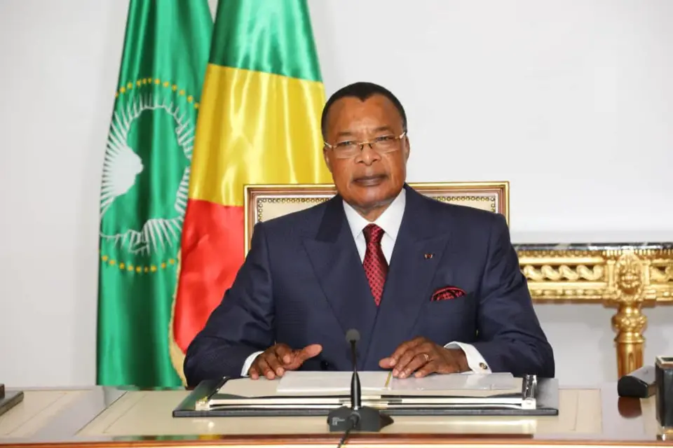 Le président Denis Sassou N'guesso s'adressant à la Nation