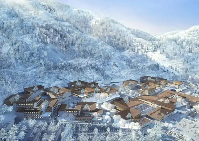 A design sketch of the Yanqing Winter Olympics Village. Photo from Beijing News Radio