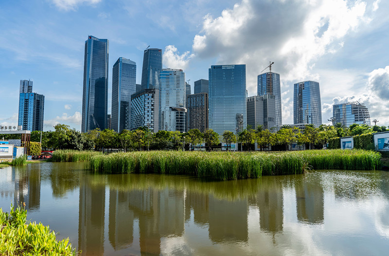 Photo taken on July 25 shows the Qianhai Bay in Shenzhen, south China's Guangdong province. (Photo by Wang Meiyan/People's Daily Online)