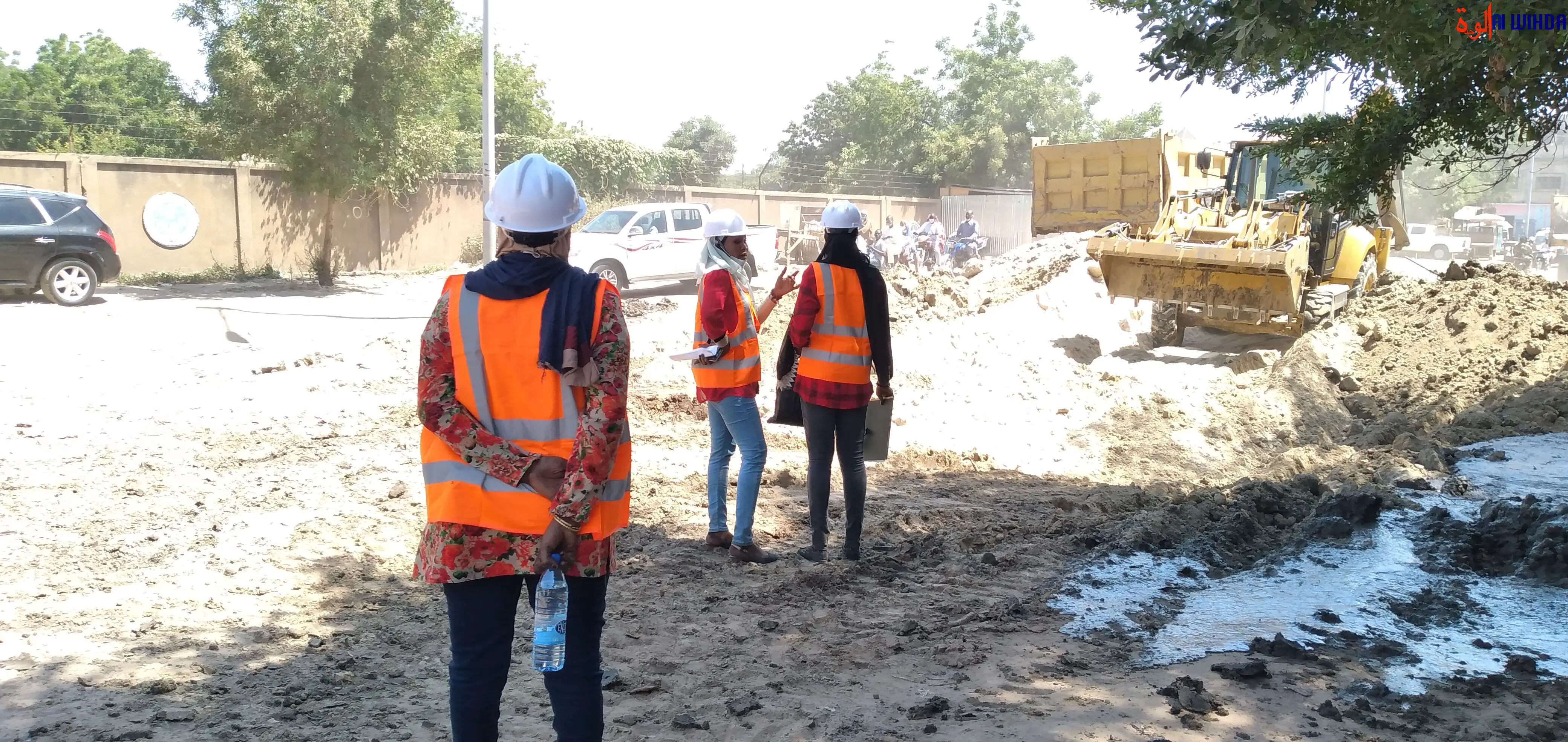 Des femmes ingénieurs lancent des travaux d'aménagement de rues à N'Djamena, le 21 octobre 2020. © Ben Kadabio/Alwihda Info