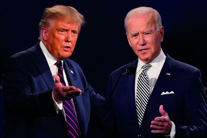 Donald Trump (gauche) et Joe Biden. Créateur : Patrick Semansky. © Crédits : AP Donald Trump (gauche) et Joe Biden. Créateur : Patrick Semansky. © Crédits : AP