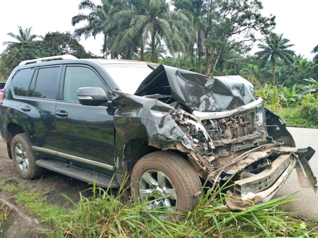 Samuel Eto'o victime d'un accident de voiture. © Martin Camus Mimb