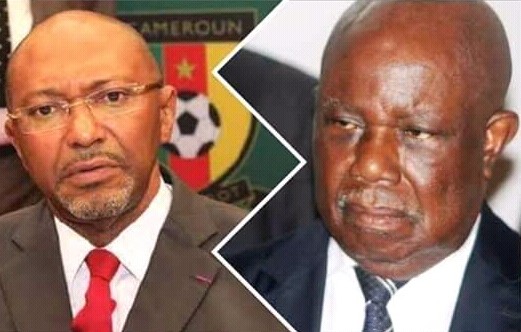 Le président de la Fecafoot, Seidou Mbombo Njoya (à gauche) et le président de la Ligue de football, le général Pierre Semengue (à droite).