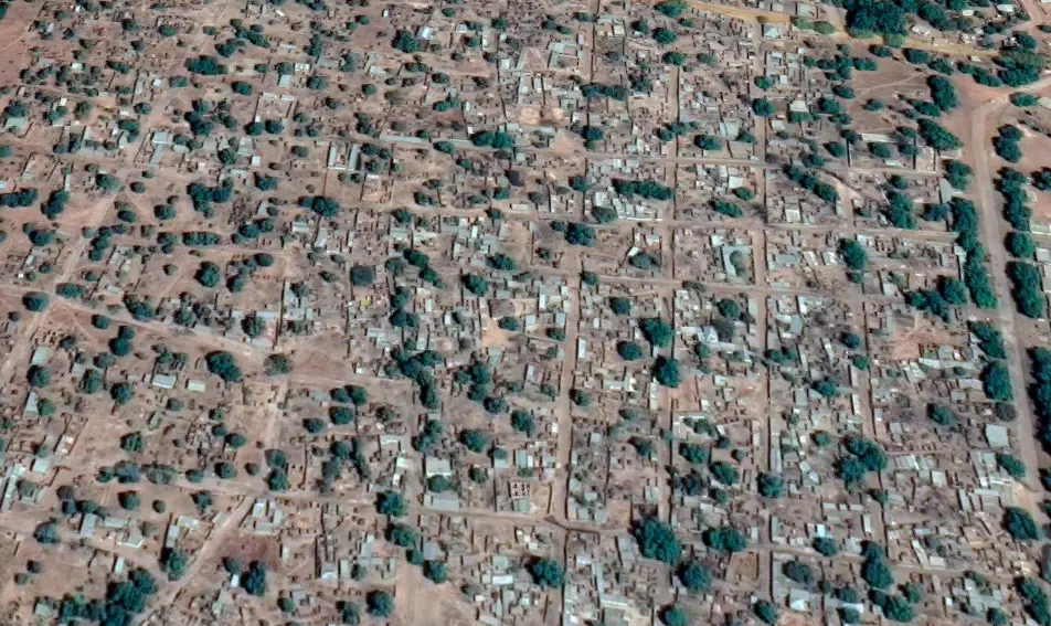 La ville de Gounou Gaya, chef-lieu du département de la Kabbia. © Google Satellite