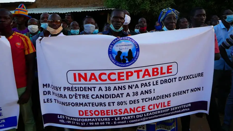 Tchad : Les Transformateurs annoncent le maintien de la marche pour la justice. © Transformateurs/Fb