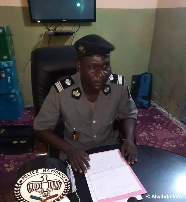 Le porte-parole de la Police nationale, commissaire Paul Manga. © Djimet Wiche/Alwihda Info