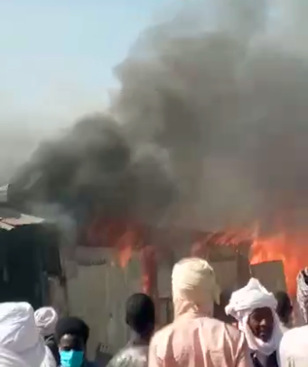 Tchad : un incendie au grand marché de Mao. © DR Tchad : un incendie au grand marché de Mao. © DR