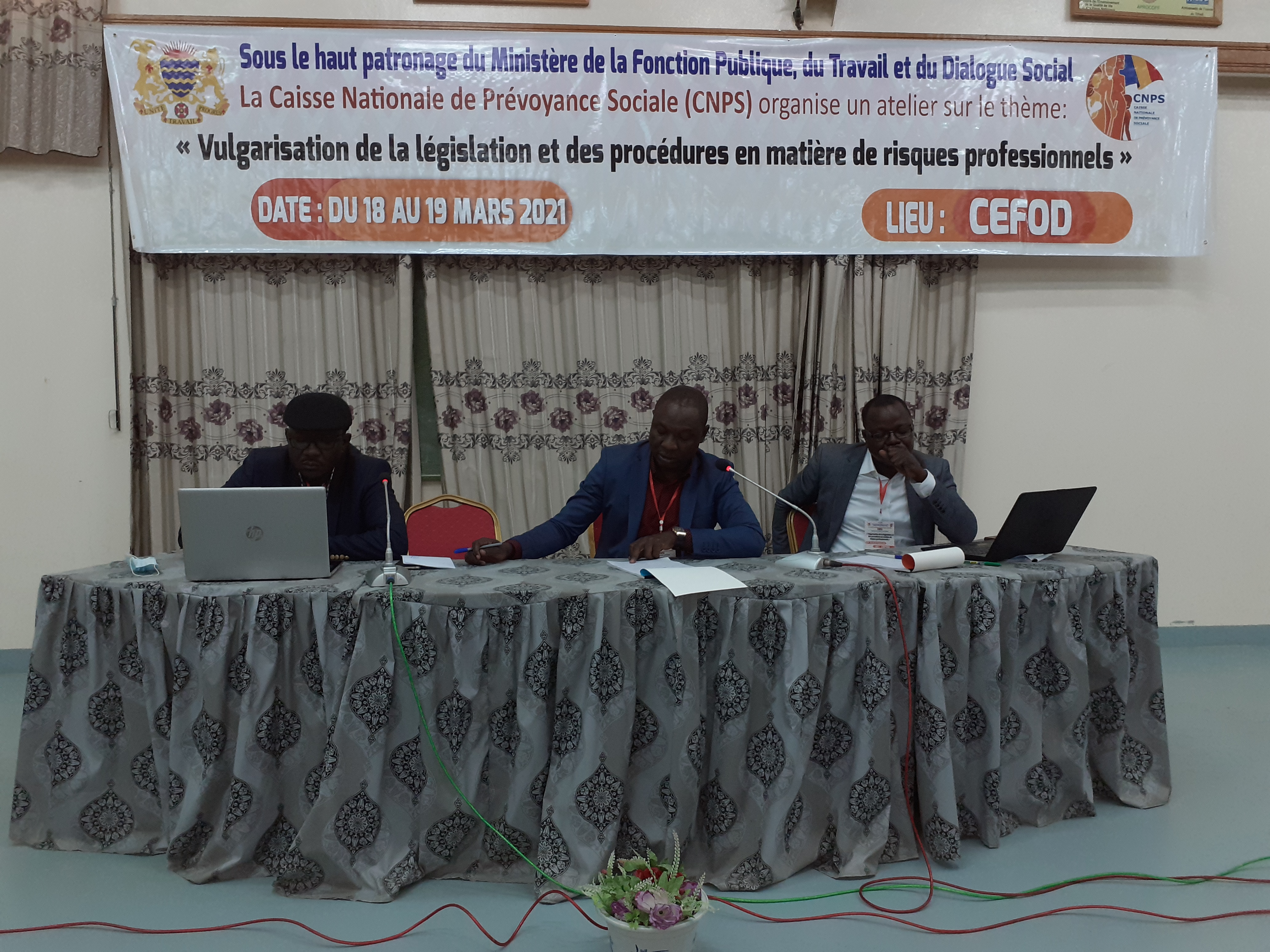 Tchad : Un atelier sur les risques professionnels au travail, organisé par la CNPS au CEFOD, du 18 au 19 mars 2021