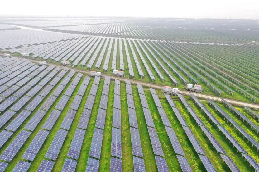 Photo taken on March 14 shows a photovoltaic power station in Wenzhou, East China’s Zhejiang Province. (Photo by Duan Junli/People’s Daily Online)