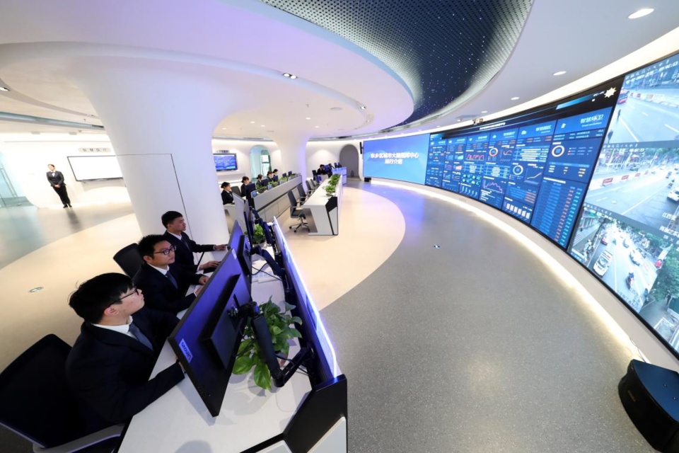 Photo taken on Feb. 2, 2021 shows a "city brain" smart system that is able to monitor, extract and analyze urban governance cases adopted in Dongxiang district, Fuzhou, east China's Jiangxi province. (Photo by He Jianghua/People's Daily Online) Photo taken on Feb. 2, 2021 shows a "city brain" smart system that is able to monitor, extract and analyze urban governance cases adopted in Dongxiang district, Fuzhou, east China's Jiangxi province. (Photo by He Jianghua/People's Daily Online)
