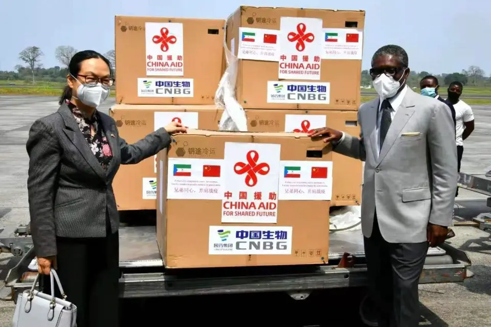 COVID-19 vaccines provided by China arrive in Equatorial Guinea, Feb. 10 2021. (Photo/Chinese Embassy in Equatorial Guinea)