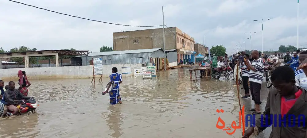 Des inondations après une forte pluie à N'Djamena le 22 juillet 2021. © Mahamat Issa Gadaya/Alwihda Info