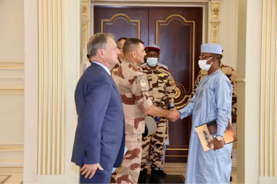 Tchad : le nouveau commandant de l'opération Barkhane reçu à la Présidence. © PR