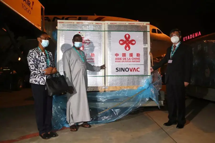 The second batch of COVID-19 vaccines donated by China to Togo arrives in the latter’s capital city Lome, Aug. 20, 2021. (Photo/Embassy of China in Togo)