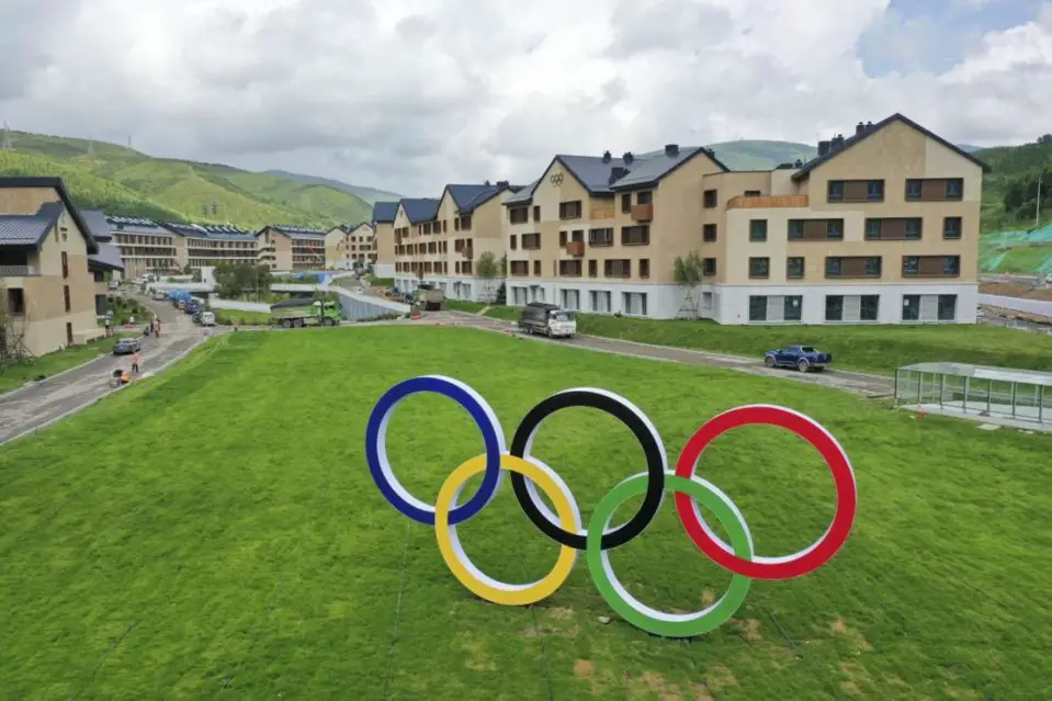 Photo taken on July 19, 2021 shows the Olympic Village at the Zhangjiakou competition zone of the 2022 Olympic and Paralympic Winter Games. (Photo by Wu Diansen/People’s Daily Online)