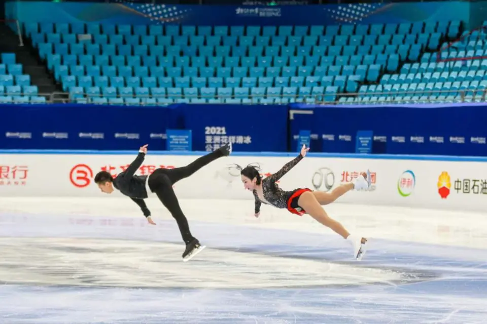 Photo shows a scene at the recently held 2021 Asian Open Figure Skating Trophy, which served as a test event of the Beijing 2022 Olympic Winter Games. (Photo/Official website of the Beijing Organizing Committee for the 2022 Olympic and Paralympic Winter Games)