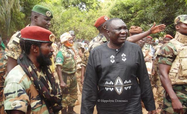 Michel Djotodia sur la route de Sibut. Crédit photo : Hyppolite Donossio.