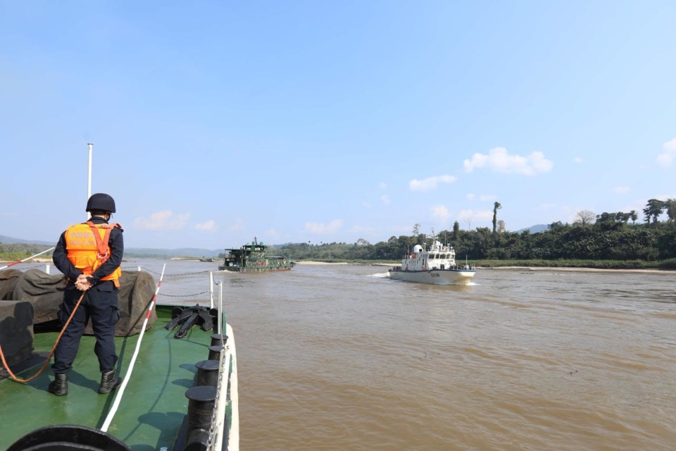 The 78th Mekong River joint patrol led by China, Laos, Myanmar, and Thailand starts on Jan. 28 2019. It is the first joint Mekong River patrol launched in 2019. (Photo by Li Faxing/People's Daily) The 78th Mekong River joint patrol led by China, Laos, Myanmar, and Thailand starts on Jan. 28 2019. It is the first joint Mekong River patrol launched in 2019. (Photo by Li Faxing/People's Daily)