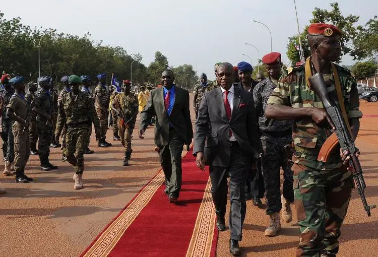 Le président centrafricain Michel Djotodia après une inauguration le 30 novembre 2013 à Bangui (Photo Sia Kambou. AFP)