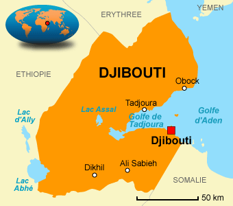 La carte de Djibouti. Crédit photo : Sources
