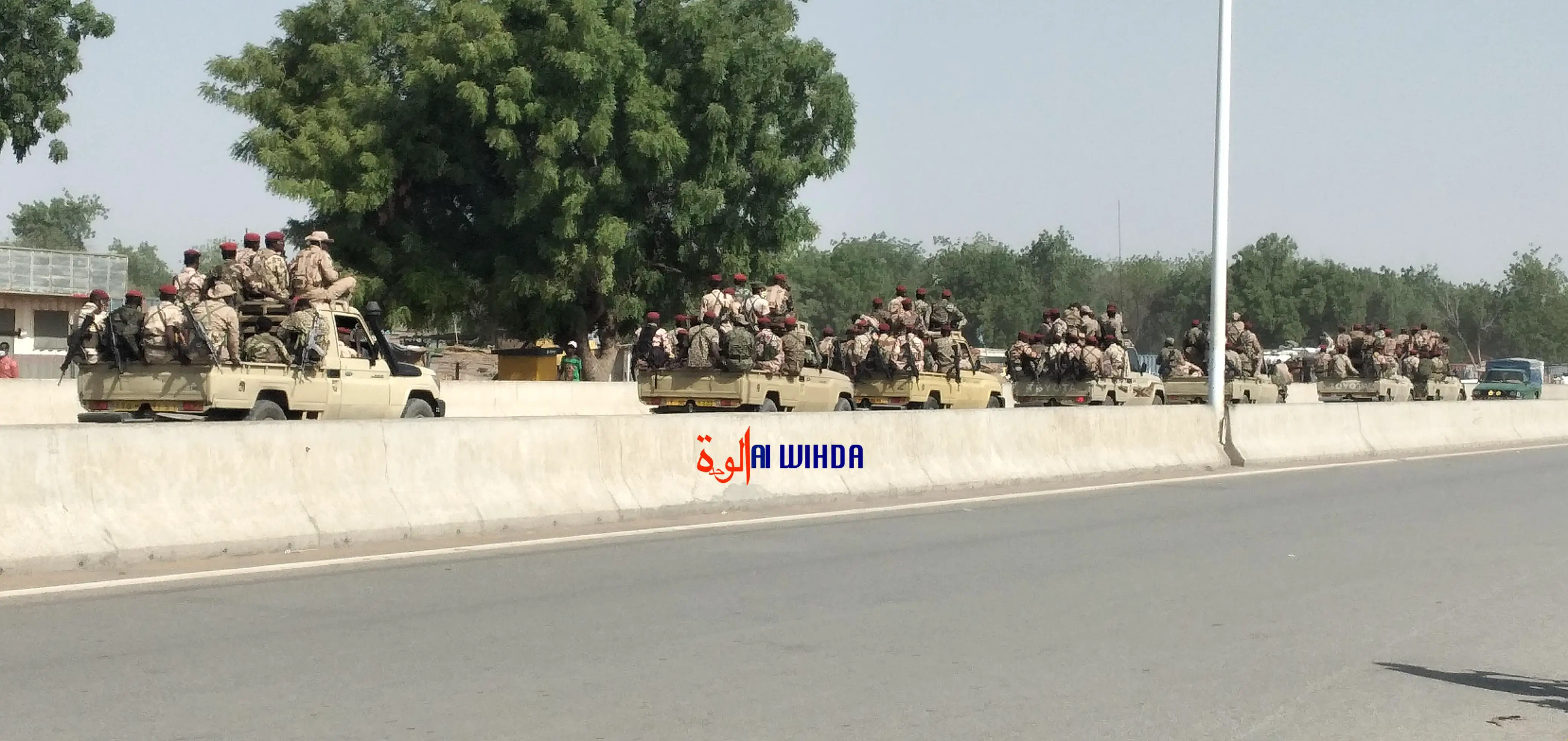 Dimanche 28 février 2021, un convoi militaire fait route en direction du domicile de Yaya Dillo dans le 5ème arrondissement de N'Djamena. © M.M/Alwihda Info