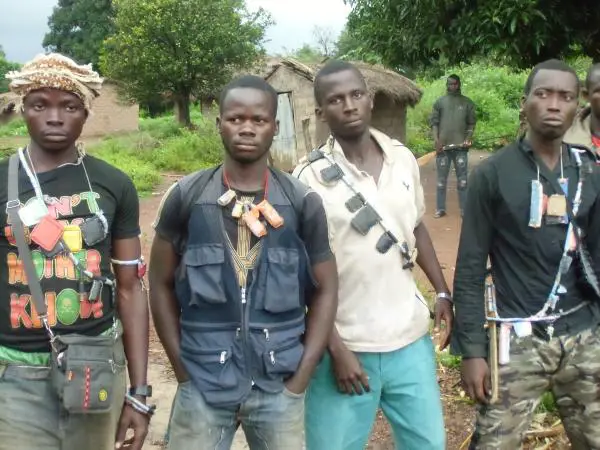 Des miliciens "Anti-Balaka à Bangui.