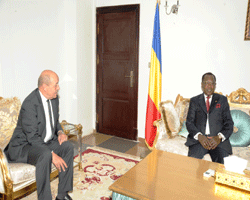 Le ministre français de la Défense a été reçu hier soir par le Président de la République Idriss Déby. Crédit photo : Présidence Tchad