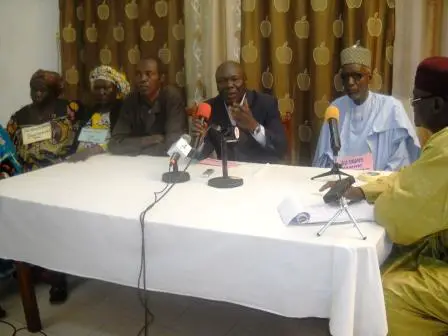 Le conseil national de concertation des producteurs ruraux du Tchad (CNCPRT) lors de la conférence de presse. Alwihda Info/M.R.