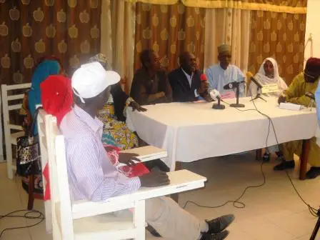 Le conseil national de concertation des producteurs ruraux du Tchad (CNCPRT) lors de la conférence de presse. Alwihda Info/M.R.