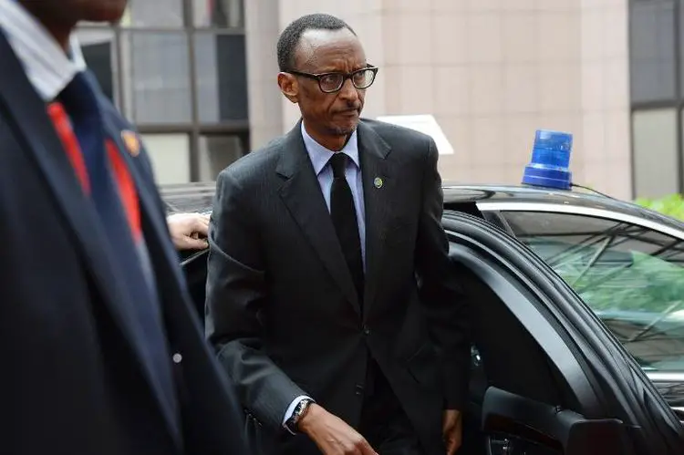 Le président rwandais Paul Kagame, à Bruxelles le 2 avril 2014 (Photo Thierry Charlier. AFP)